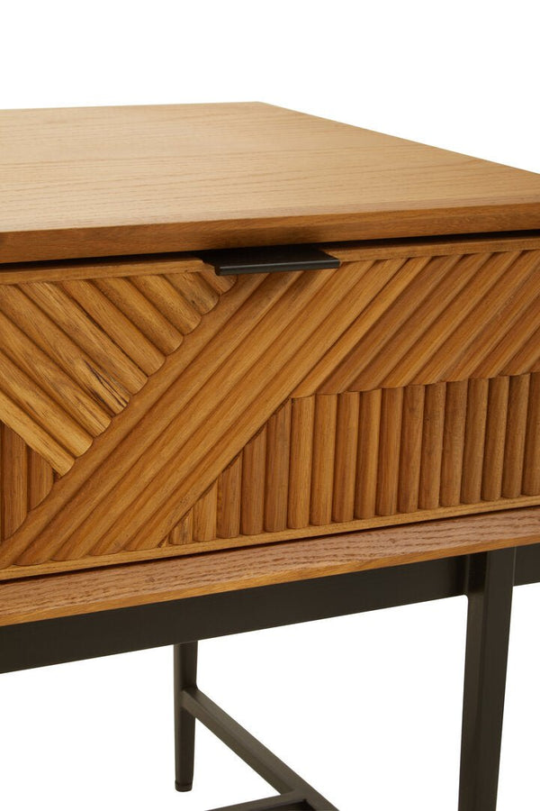 Jakara Natural Finish Side Table with 1 Drawer - Canwell Interiors Limited - Xshowhome