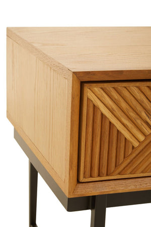 Jakara Natural Finish Side Table with 1 Drawer - Canwell Interiors Limited - Xshowhome