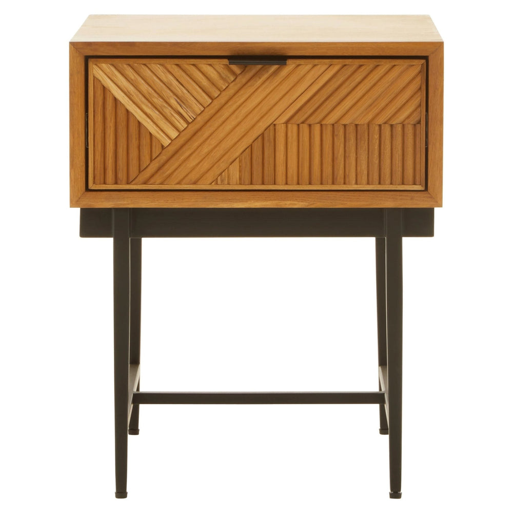 Jakara Natural Finish Side Table with 1 Drawer - XShowhome Limited - Xshowhome
