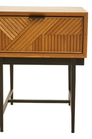 Jakara Natural Finish Side Table with 1 Drawer - XShowhome Limited - Xshowhome