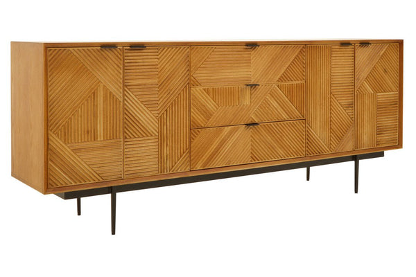 Jakara Natural Finish Sideboard with 4 Doors and 3 Drawers - Canwell Interiors Limited - Xshowhome