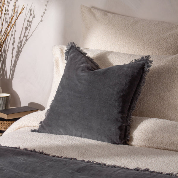 Jaye 45x45 Feather Filled Cushion Slate - Canwell Interiors Limited - Riva