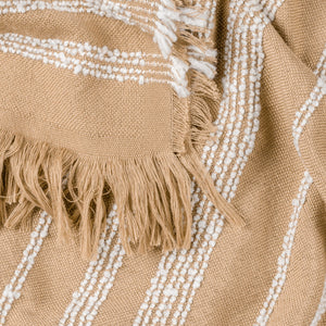 Jour Linear Woven Throw 130x180 Nougat - Canwell Interiors Limited - Riva