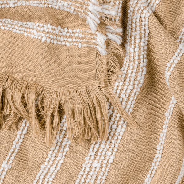 Jour Linear Woven Throw 130x180 Nougat - Canwell Interiors Limited - Riva
