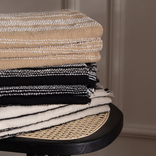 Jour Linear Woven Throw 130x180 Nougat - Canwell Interiors Limited - Riva