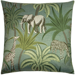 Jungle Parade 50x50 Feather Filled Cushion Green - Canwell Interiors Limited - Riva
