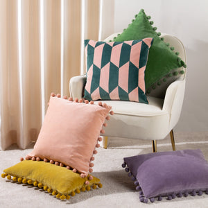 Kalho 45x45 Feather Filled Cushion Pink/green - Canwell Interiors Limited - Riva