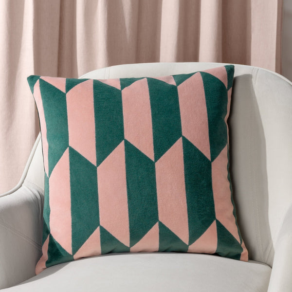 Kalho 45x45 Feather Filled Cushion Pink/green - Canwell Interiors Limited - Riva
