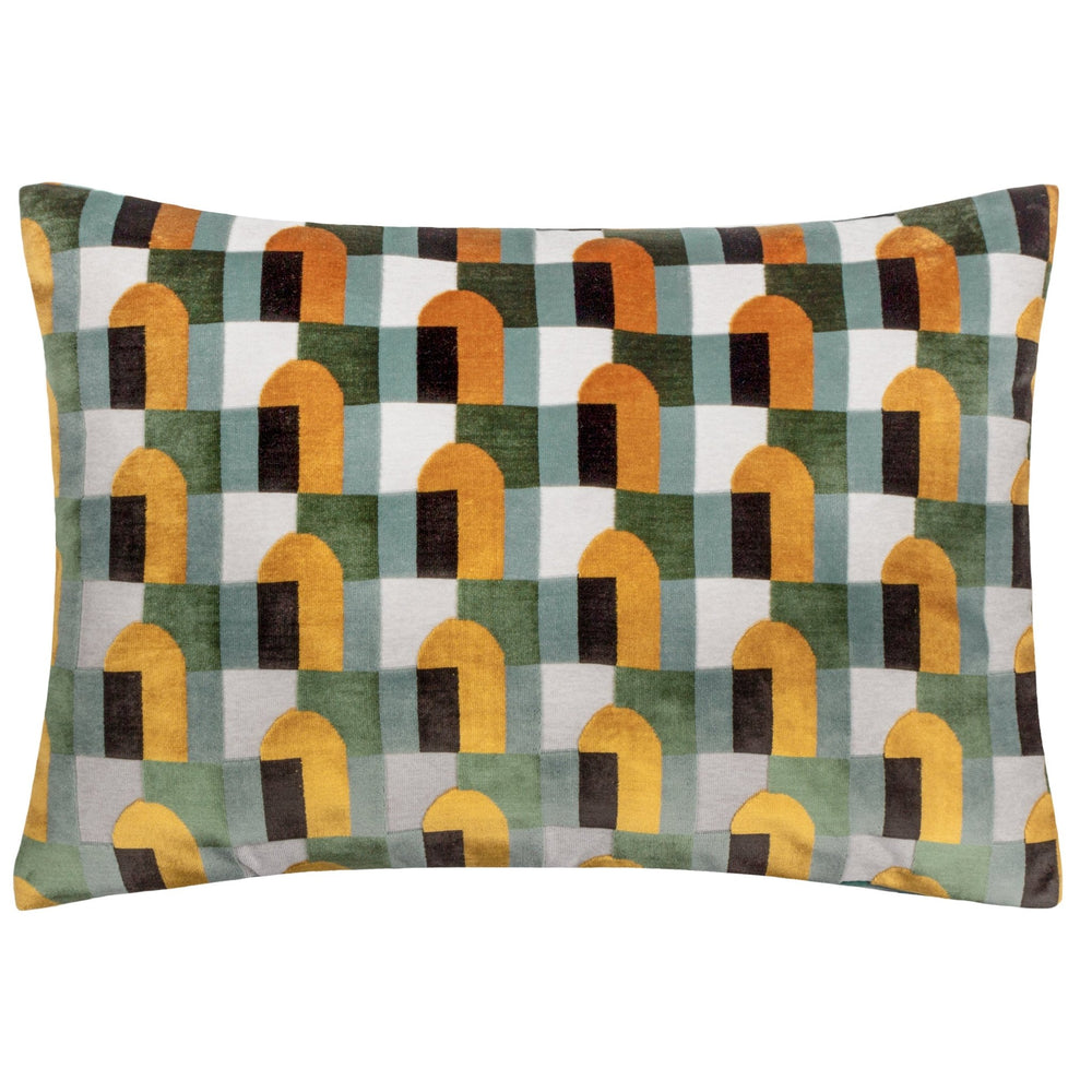 Keela 35x50 Feather Filled Cushion Gold & Blue - Canwell Interiors Limited - Riva