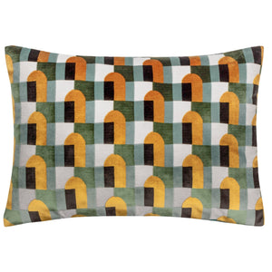Keela 35x50 Feather Filled Cushion Gold & Blue - Canwell Interiors Limited - Riva