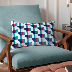 Keela 35x50 Feather Filled Cushion Magenta & Blue - Canwell Interiors Limited - Riva