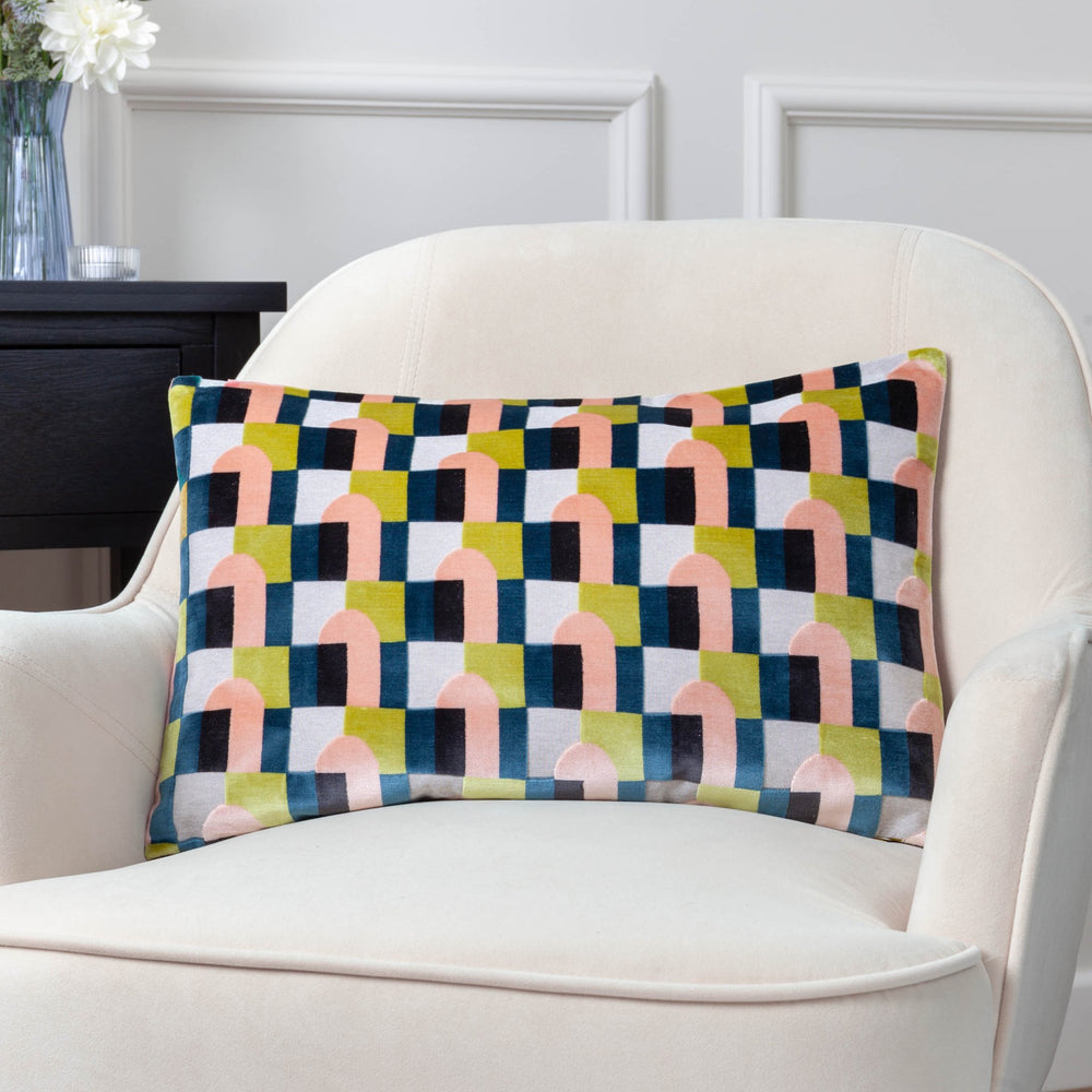 Keela 35x50 Feather Filled Cushion Pink/avo Green - Canwell Interiors Limited - Riva