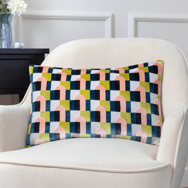 Keela 35x50 Feather Filled Cushion Pink/avo Green - Canwell Interiors Limited - Riva