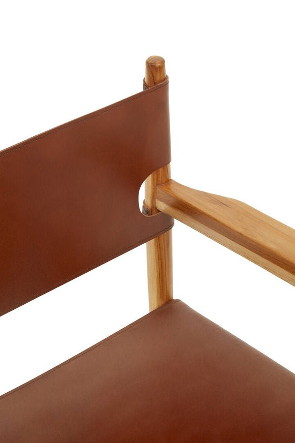 Kendari Antique Brown Leather Chair - Canwell Interiors Limited - Xshowhome