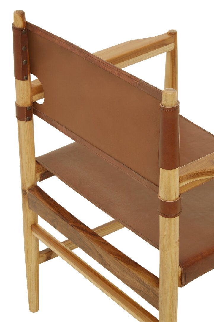 Kendari Antique Brown Leather Chair - Canwell Interiors Limited - Xshowhome