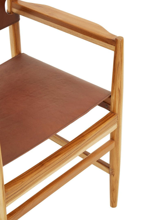 Kendari Antique Brown Leather Chair - Canwell Interiors Limited - Xshowhome