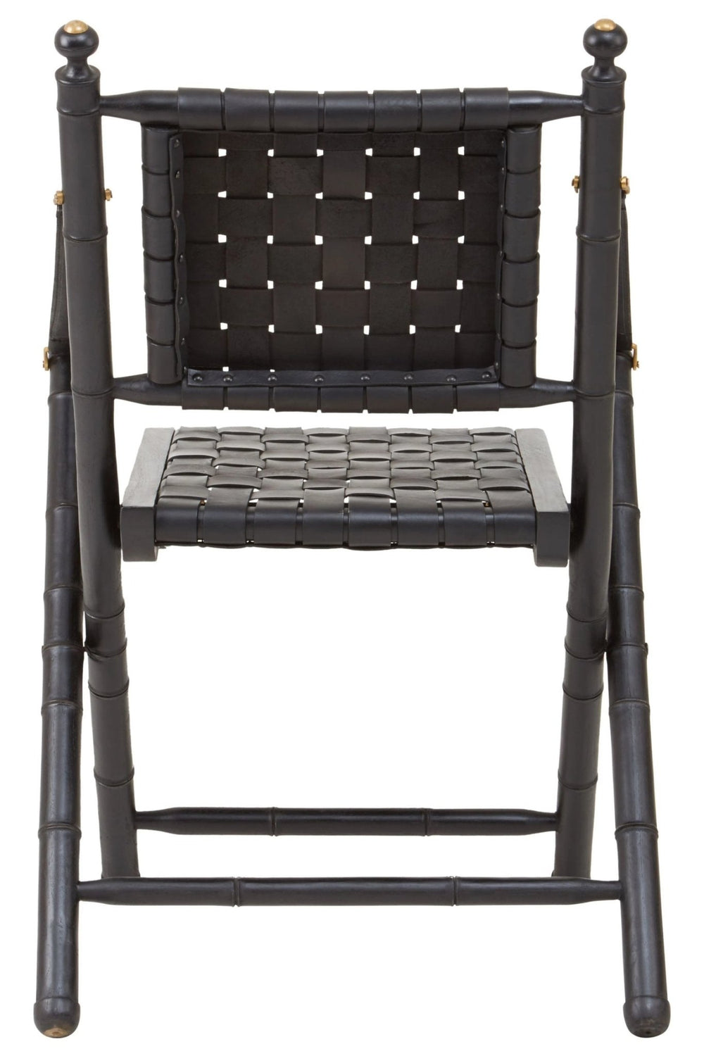 Kendari Black Strapped Leather And Black Teak Wood Chair - XShowhome Limited - Xshowhome