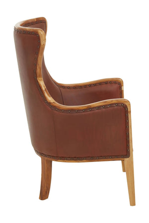 Kendari Brown Cow Leather and Teak Wood Frame Chair - XShowhome Limited - Xshowhome