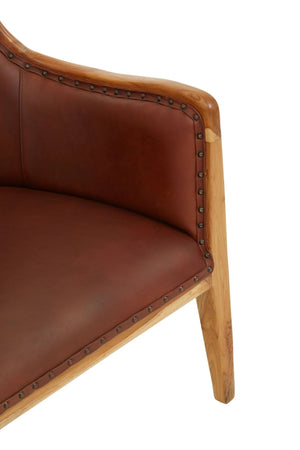 Kendari Brown Cow Leather and Teak Wood Frame Chair - XShowhome Limited - Xshowhome