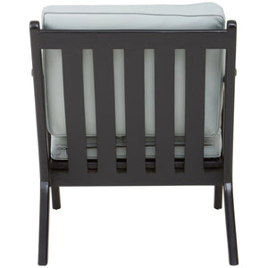 Kendari Grey Leather and Black Teak Wood Armchair - XShowhome Limited - Xshowhome