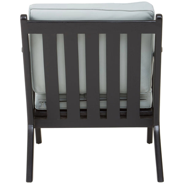 Kendari Grey Leather and Black Teak Wood Armchair - XShowhome Limited - Xshowhome