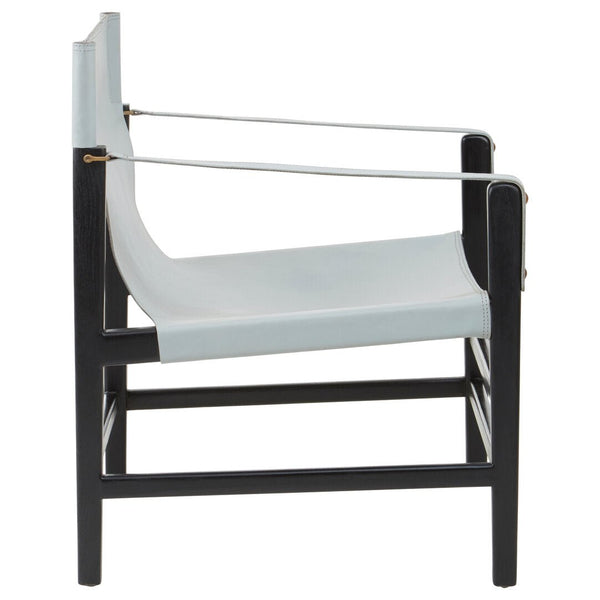 Kendari Grey Leather and Black Teak Wood Chair - Canwell Interiors Limited - Xshowhome