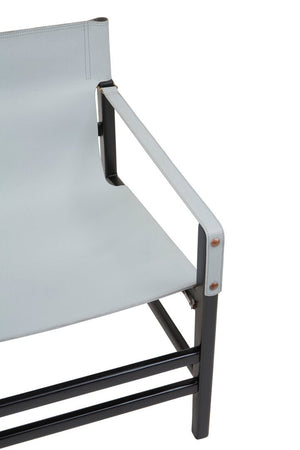 Kendari Grey Leather and Black Teak Wood Chair - Canwell Interiors Limited - Xshowhome