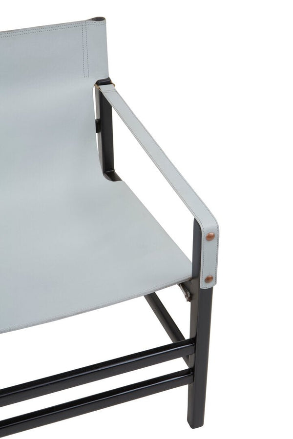 Kendari Grey Leather and Black Teak Wood Chair - Canwell Interiors Limited - Xshowhome