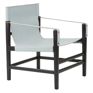 Kendari Grey Leather and Black Teak Wood Chair - Canwell Interiors Limited - Xshowhome