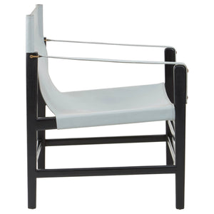 Kendari Grey Leather and Black Teak Wood Chair - XShowhome Limited - Xshowhome