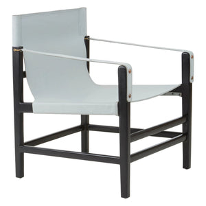 Kendari Grey Leather and Black Teak Wood Chair - XShowhome Limited - Xshowhome
