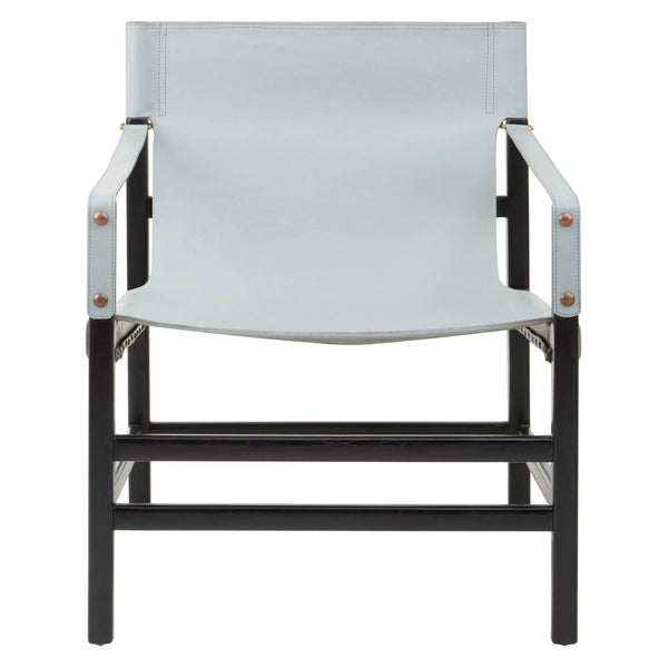 Kendari Grey Leather and Black Teak Wood Chair - XShowhome Limited - Xshowhome