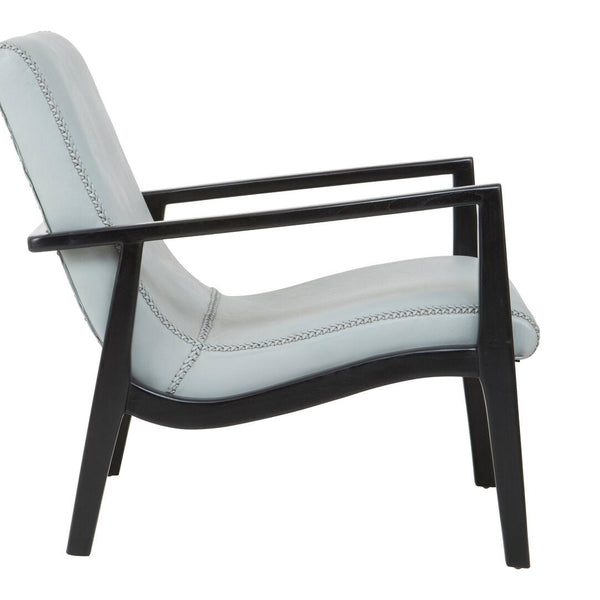 Kendari Grey Leather Chair with Black Teak Frame - Canwell Interiors Limited - Xshowhome