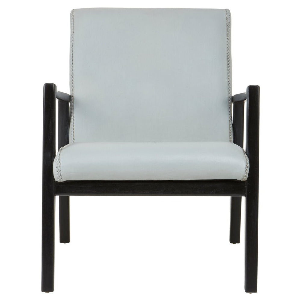 Kendari Grey Leather Chair with Black Teak Frame - Canwell Interiors Limited - Xshowhome