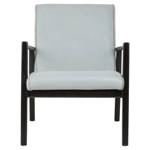 Kendari Grey Leather Chair with Black Teak Frame - Canwell Interiors Limited - Xshowhome