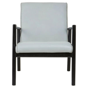 Kendari Grey Leather Chair with Black Teak Frame - XShowhome Limited - Xshowhome