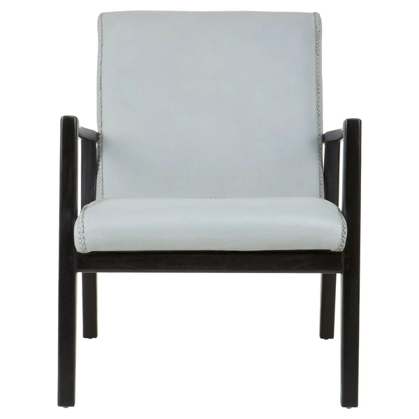 Kendari Grey Leather Chair with Black Teak Frame - XShowhome Limited - Xshowhome