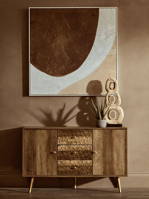 Kendari Hair on Leather and Teak Wood Square Stool - XShowhome Limited - Xshowhome