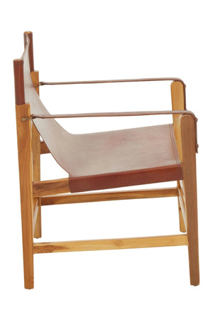 Kendari Light Brown Leather And Teak Wood Chair - XShowhome Limited - Xshowhome
