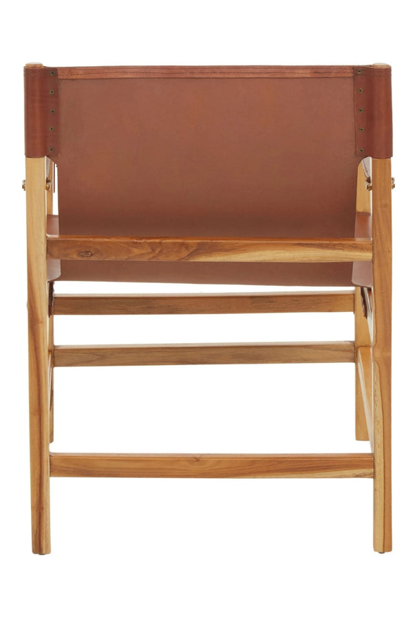 Kendari Light Brown Leather And Teak Wood Chair - XShowhome Limited - Xshowhome