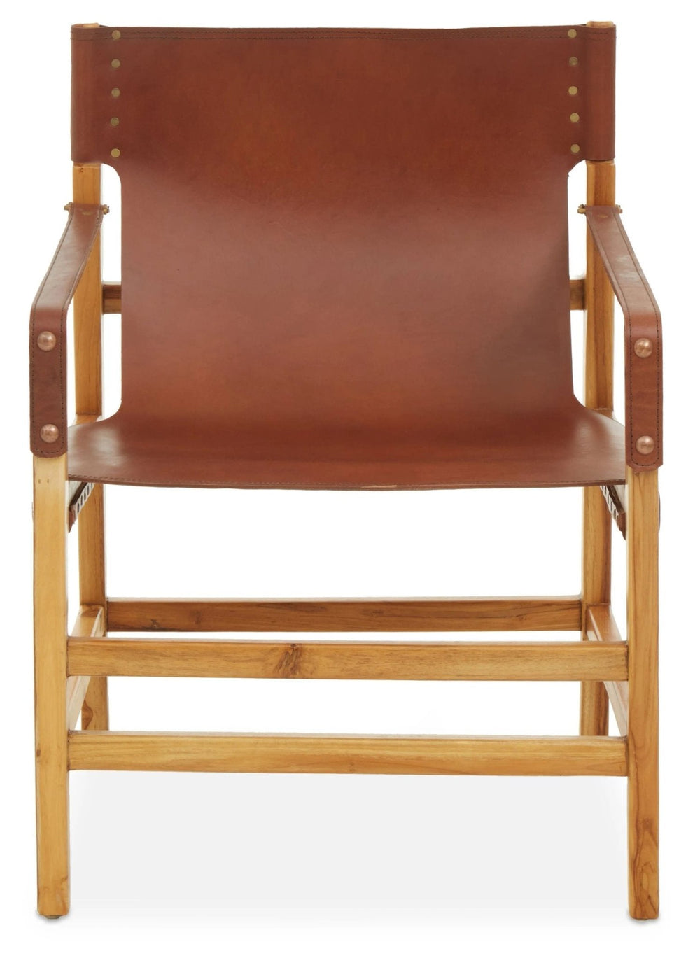 Kendari Light Brown Leather And Teak Wood Chair - XShowhome Limited - Xshowhome