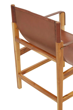 Kendari Light Brown Leather And Teak Wood Chair - XShowhome Limited - Xshowhome