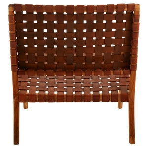 Kendari Tan Woven Leather And Teak Chair - Canwell Interiors Limited - Xshowhome