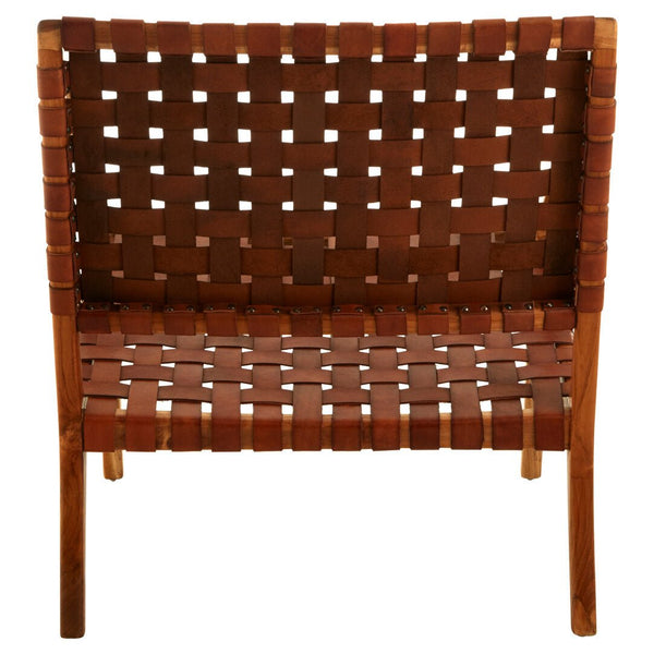 Kendari Tan Woven Leather And Teak Chair - Canwell Interiors Limited - Xshowhome