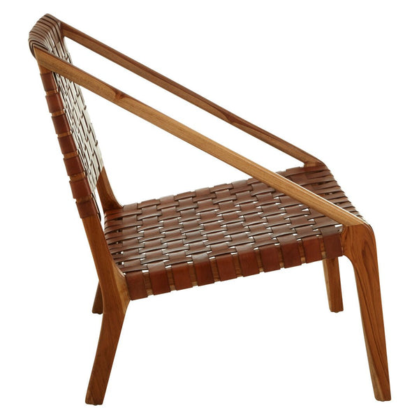 Kendari Tan Woven Leather And Teak Chair - Canwell Interiors Limited - Xshowhome