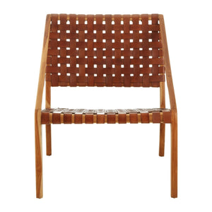 Kendari Tan Woven Leather And Teak Chair - XShowhome Limited - Xshowhome