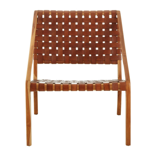 Kendari Tan Woven Leather And Teak Chair - XShowhome Limited - Xshowhome