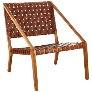 Kendari Tan Woven Leather And Teak Chair - XShowhome Limited - Xshowhome
