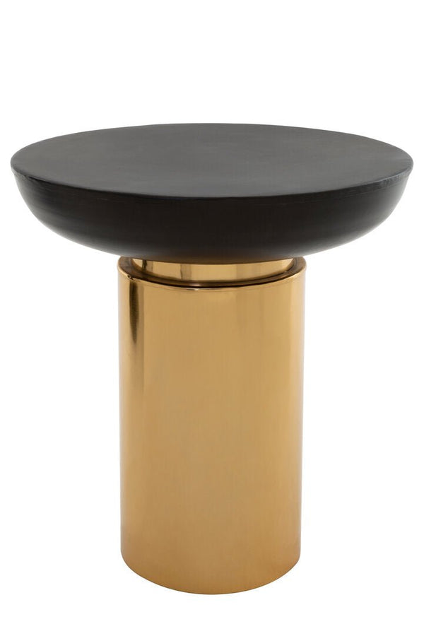 Kensington Townhouse Black and Gold Side Table with Column Base - Canwell Interiors Limited - Xshowhome