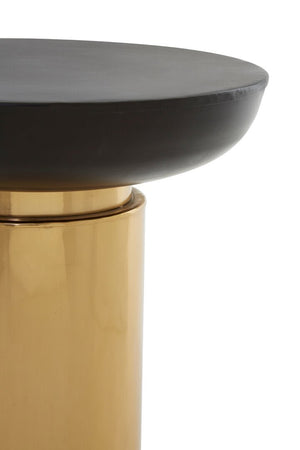 Kensington Townhouse Black and Gold Side Table with Column Base - Canwell Interiors Limited - Xshowhome